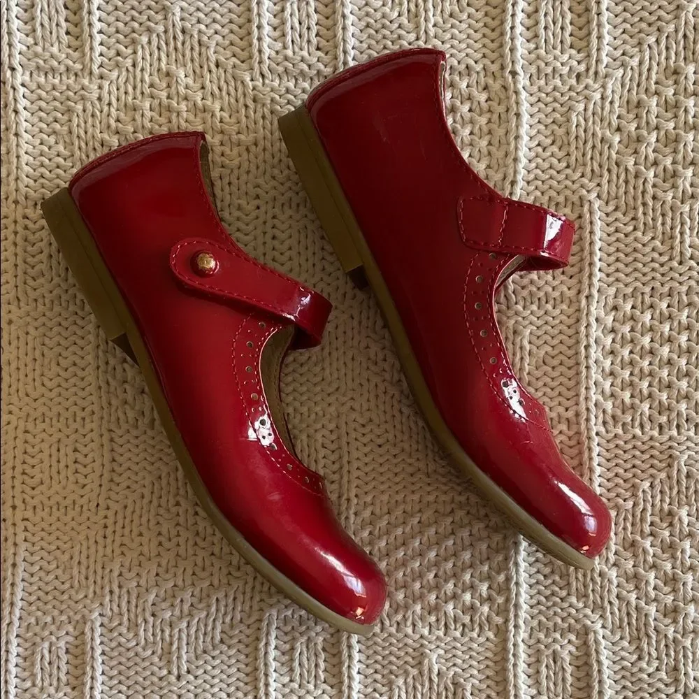 Footmates Emma Patent Leather in Richmond Red Size 1 Big Kid Medium Width